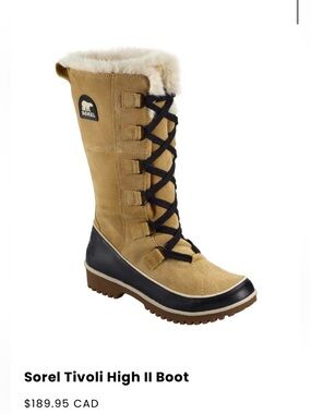 SOREL Tivoli High II snow Boots Women's Size 9 New condition